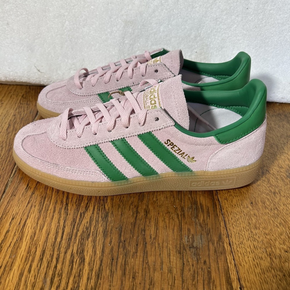 Adidas Womens Size 8 Handball Spezial Clear Pink Green Gum Athletic Shoes